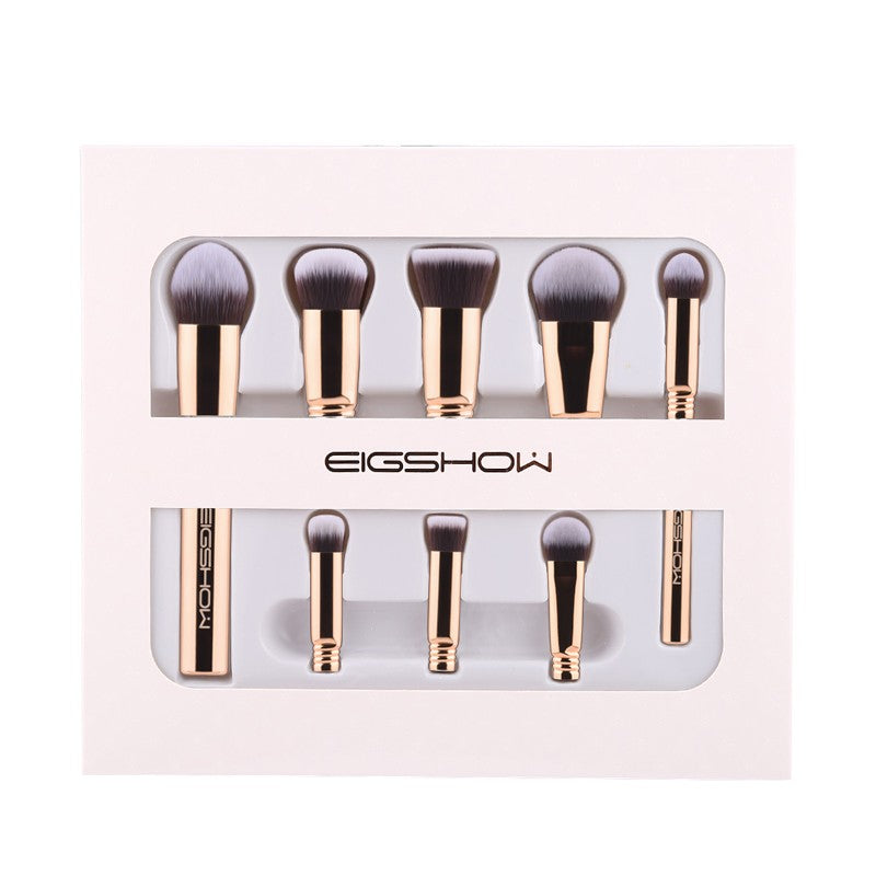 EIGSHOW 8Pcs Solid color Aluminum Tube Makeup Brushes 3Styles Optional Cosmetics Brushes Set For Daily makeup Beginners