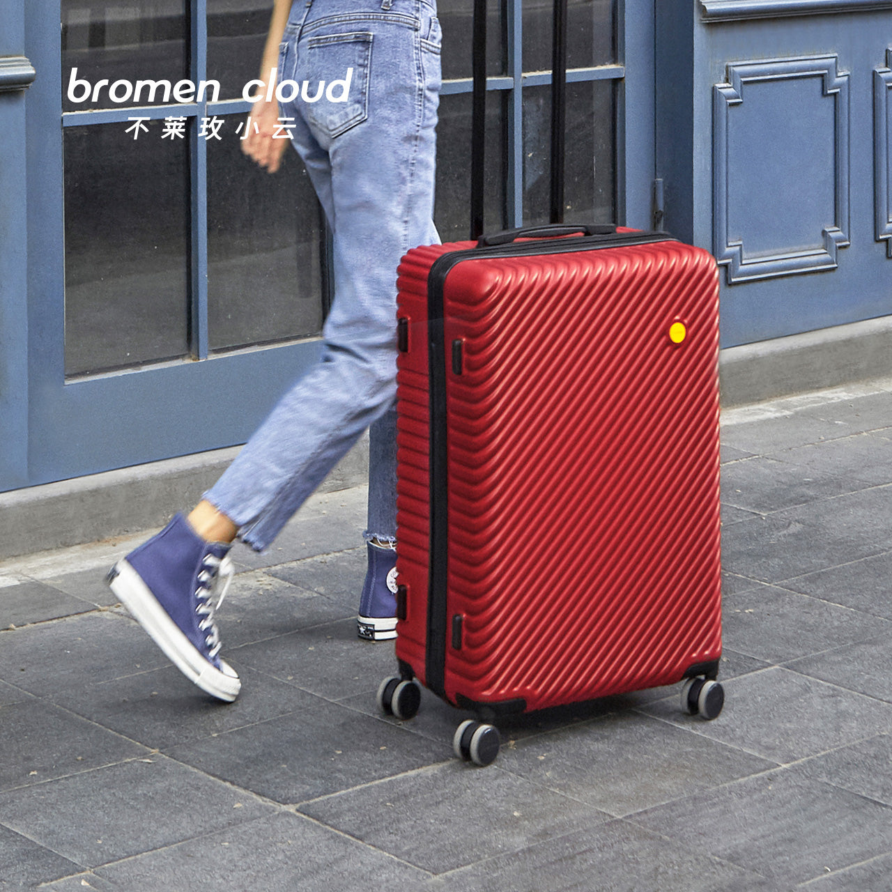 Bromen PC Suitcase  Colorful Rolling Luggage Lightweight Carry on Spinner Wheel Travel TSA lock women men
