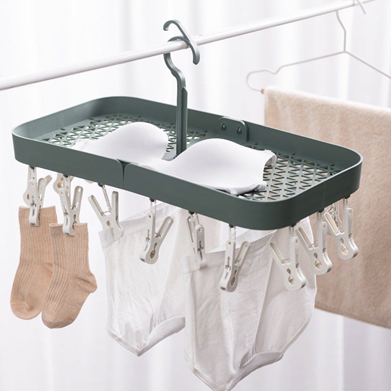 WUMING - Folding Clothes Hanger Towels Socks Bras Underwear Drying Rack