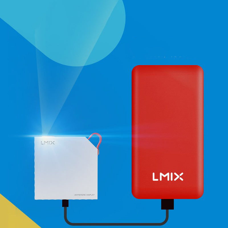 L-MIX - Mini Pocket 3D WiFi DLP Projector with RGB LED Lamp 3000ANSI Lumens Projector