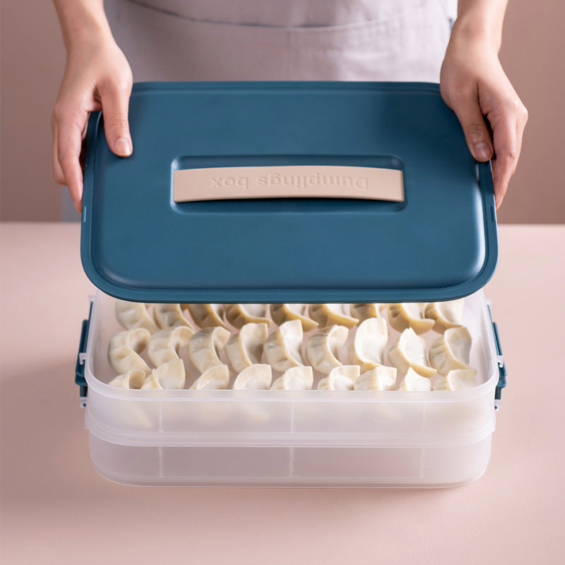 XIAOMI 2 layer dumpling box refrigerator food container kitchen transparent with cover plastic storage case