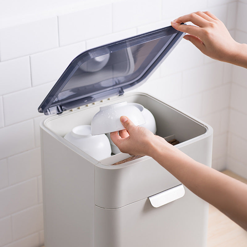 XIAOMI Kitchen PP Material Dust Proof Bowl and Dish Draining Cabinet Double Layer