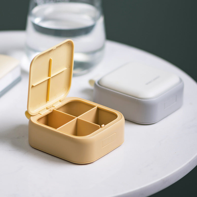 XIAOMI Simple Mini Travel Medicine Box Small size Portable Pill Box 4 Grids with Cover